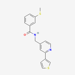 molecular formula C18H16N2OS2 B2491011 3-(methylthio)-N-((2-(thiophen-3-yl)pyridin-4-yl)methyl)benzamide CAS No. 2034397-11-8