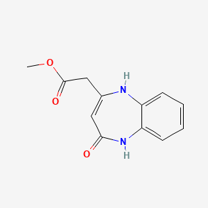 molecular formula C12H12N2O3 B2491015 甲基 2-(4-氧代-4,5-二氢-1H-1,5-苯并二氮杂环戊烷-2-基)乙酸酯 CAS No. 91392-96-0