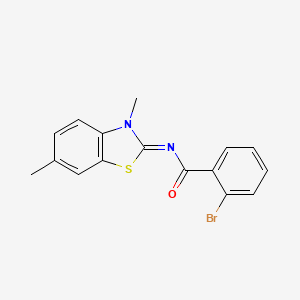 molecular formula C16H13BrN2OS B2491016 2-bromo-N-(3,6-dimethyl-1,3-benzothiazol-2-ylidene)benzamide CAS No. 391229-80-4