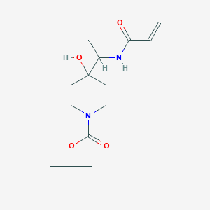 molecular formula C15H26N2O4 B2491019 Tert-butyl 4-hydroxy-4-[1-(prop-2-enoylamino)ethyl]piperidine-1-carboxylate CAS No. 2411199-87-4