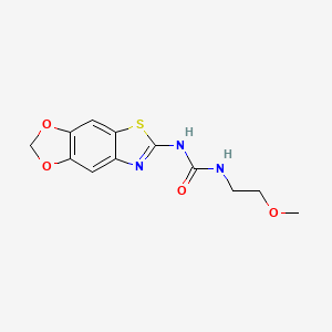 molecular formula C12H13N3O4S B2491021 1-([1,3]Dioxolo[4',5':4,5]benzo[1,2-d]thiazol-6-yl)-3-(2-methoxyethyl)urea CAS No. 1219842-07-5