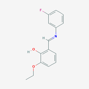 molecular formula C15H14FNO2 B2491024 2-ethoxy-6-{(E)-[(3-fluorophenyl)imino]methyl}phenol CAS No. 853727-00-1