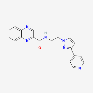 molecular formula C19H16N6O B2491030 N-(2-(3-(pyridin-4-yl)-1H-pyrazol-1-yl)ethyl)quinoxaline-2-carboxamide CAS No. 1448122-93-7