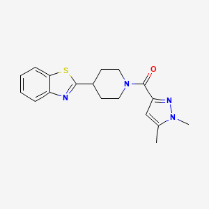 B2491034 (4-(benzo[d]thiazol-2-yl)piperidin-1-yl)(1,5-dimethyl-1H-pyrazol-3-yl)methanone CAS No. 1014091-98-5