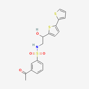 3-acetyl-N-(2-{[2,2'-bithiophene]-5-yl}-2-hydroxyethyl)benzene-1-sulfonamide