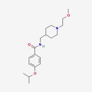 molecular formula C19H30N2O3 B2491041 4-异丙氧基-N-((1-(2-甲氧基乙基)哌啶-4-基)甲基)苯甲酰胺 CAS No. 953990-43-7