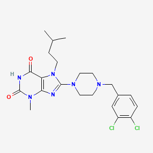 8-(4-(3,4-dichlorobenzyl)piperazin-1-yl)-7-isopentyl-3-methyl-1H-purine-2,6(3H,7H)-dione