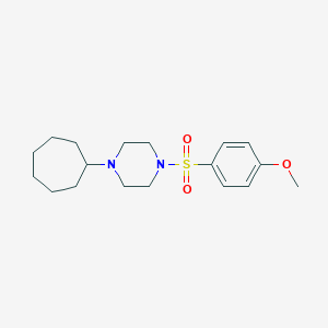 molecular formula C18H28N2O3S B249105 1-Cycloheptyl-4-[(4-methoxyphenyl)sulfonyl]piperazine 