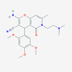 molecular formula C23H28N4O5 B2491055 2-amino-6-(2-(dimethylamino)ethyl)-7-methyl-5-oxo-4-(2,4,5-trimethoxyphenyl)-5,6-dihydro-4H-pyrano[3,2-c]pyridine-3-carbonitrile CAS No. 758702-09-9