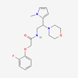 molecular formula C19H24FN3O3 B2491058 2-(2-fluorophenoxy)-N-(2-(1-methyl-1H-pyrrol-2-yl)-2-morpholinoethyl)acetamide CAS No. 1049464-22-3