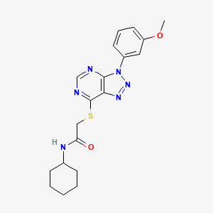 molecular formula C19H22N6O2S B2491069 N-cyclohexyl-2-((3-(3-methoxyphenyl)-3H-[1,2,3]triazolo[4,5-d]pyrimidin-7-yl)thio)acetamide CAS No. 941956-45-2