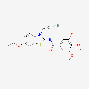 molecular formula C22H22N2O5S B2491070 (Z)-N-(6-ethoxy-3-(prop-2-yn-1-yl)benzo[d]thiazol-2(3H)-ylidene)-3,4,5-trimethoxybenzamide CAS No. 941917-17-5