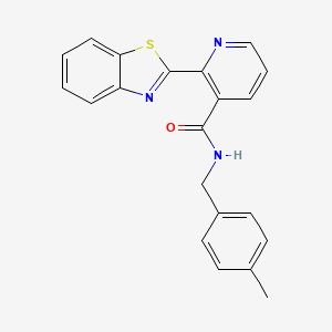 molecular formula C21H17N3OS B2491072 2-(1,3-benzothiazol-2-yl)-N-[(4-methylphenyl)methyl]pyridine-3-carboxamide CAS No. 873856-60-1