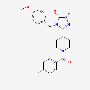 molecular formula C24H28N4O3 B2491084 5-[1-(4-ethylbenzoyl)piperidin-4-yl]-4-(4-methoxybenzyl)-2,4-dihydro-3H-1,2,4-triazol-3-one CAS No. 1775311-54-0