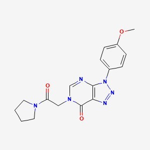 molecular formula C17H18N6O3 B2491089 3-(4-methoxyphenyl)-6-(2-oxo-2-pyrrolidin-1-ylethyl)-3,6-dihydro-7H-[1,2,3]triazolo[4,5-d]pyrimidin-7-one CAS No. 847386-47-4