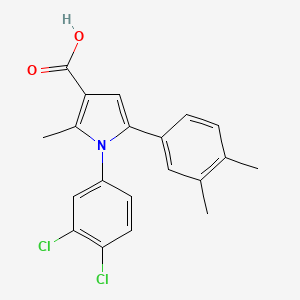molecular formula C20H17Cl2NO2 B2491092 1-(3,4-dichlorophenyl)-5-(3,4-dimethylphenyl)-2-methyl-1H-pyrrole-3-carboxylic acid CAS No. 881041-33-4