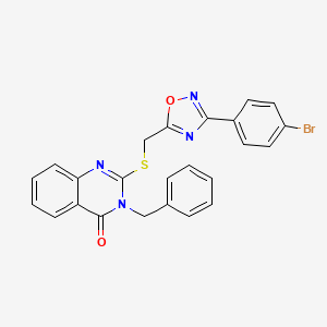 molecular formula C24H17BrN4O2S B2491096 3-benzyl-2-(((3-(4-bromophenyl)-1,2,4-oxadiazol-5-yl)methyl)thio)quinazolin-4(3H)-one CAS No. 2034575-82-9