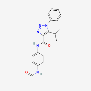 molecular formula C20H21N5O2 B2491103 N-[4-(acetylamino)phenyl]-1-phenyl-5-(propan-2-yl)-1H-1,2,3-triazole-4-carboxamide CAS No. 954816-95-6