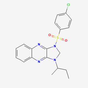 molecular formula C19H19ClN4O2S B2491106 1-butan-2-yl-3-(4-chlorophenyl)sulfonyl-2H-imidazo[4,5-b]quinoxaline CAS No. 847037-81-4