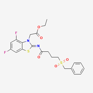 (E)-ethyl 2-(2-((4-(benzylsulfonyl)butanoyl)imino)-4,6-difluorobenzo[d]thiazol-3(2H)-yl)acetate