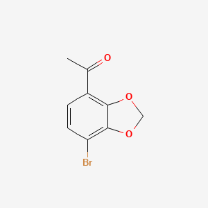 molecular formula C9H7BrO3 B2491116 1-(7-溴苯并[d][1,3]二噁杂环-4-基)乙酮 CAS No. 1892297-27-6