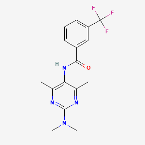 molecular formula C16H17F3N4O B2491126 N-(2-(dimethylamino)-4,6-dimethylpyrimidin-5-yl)-3-(trifluoromethyl)benzamide CAS No. 1448054-54-3