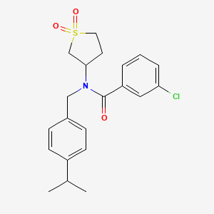 molecular formula C21H24ClNO3S B2491129 3-chloro-N-(1,1-dioxidotetrahydrothiophen-3-yl)-N-(4-isopropylbenzyl)benzamide CAS No. 578751-73-2