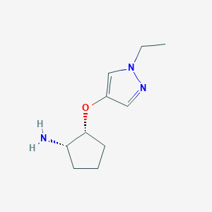 molecular formula C10H17N3O B2491131 (1S,2R)-2-(1-Ethylpyrazol-4-yl)oxycyclopentan-1-amine CAS No. 2126143-97-1