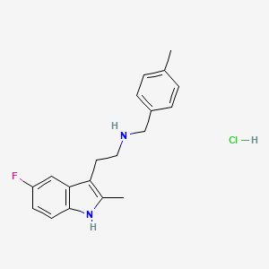 molecular formula C19H22ClFN2 B2491133 2-(5-fluoro-2-methyl-1H-indol-3-yl)-N-(4-methylbenzyl)ethanamine hydrochloride CAS No. 1351644-62-6