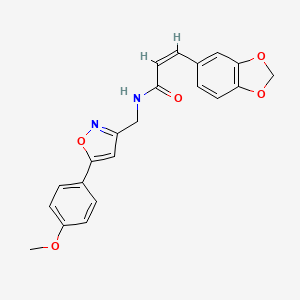 (Z)-3-(benzo[d][1,3]dioxol-5-yl)-N-((5-(4-methoxyphenyl)isoxazol-3-yl)methyl)acrylamide
