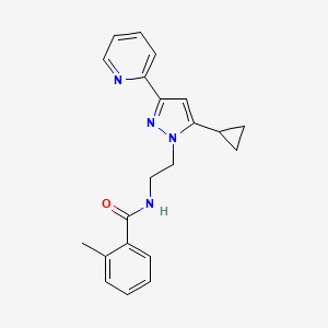 N-(2-(5-cyclopropyl-3-(pyridin-2-yl)-1H-pyrazol-1-yl)ethyl)-2-methylbenzamide