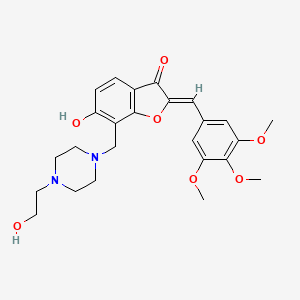 molecular formula C25H30N2O7 B2491163 (Z)-6-hydroxy-7-((4-(2-hydroxyethyl)piperazin-1-yl)methyl)-2-(3,4,5-trimethoxybenzylidene)benzofuran-3(2H)-one CAS No. 869078-47-7