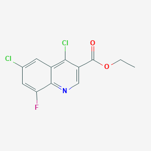 molecular formula C12H8Cl2FNO2 B2491173 Ethyl 4,6-dichloro-8-fluoro-3-quinolinecarboxylate CAS No. 338795-17-8