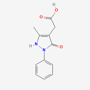 molecular formula C12H12N2O3 B2491179 (5-羟基-3-甲基-1-苯基-1H-吡唑-4-基)-乙酸 CAS No. 914353-87-0