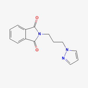 molecular formula C14H13N3O2 B2491180 2-[3-(Pyrazol-1-YL)propyl]isoindole-1,3-dione CAS No. 129854-24-6