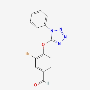 molecular formula C14H9BrN4O2 B2491185 3-Bromo-4-(1-phenyltetrazol-5-yl)oxybenzaldehyde CAS No. 847752-18-5