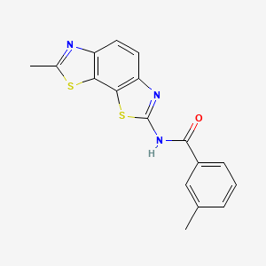 molecular formula C17H13N3OS2 B2491187 3-methyl-N-(7-methyl-[1,3]thiazolo[4,5-g][1,3]benzothiazol-2-yl)benzamide CAS No. 391218-01-2