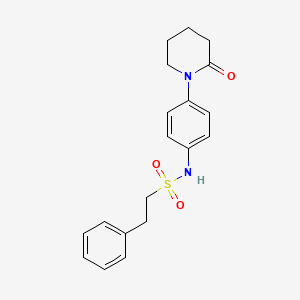 molecular formula C19H22N2O3S B2491191 N-(4-(2-oxopiperidin-1-yl)phenyl)-2-phenylethanesulfonamide CAS No. 941980-18-3