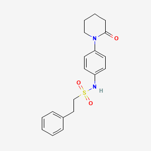 molecular formula C19H22N2O3S B2491191 N-(4-(2-Oxopiperidin-1-yl)phenyl)-2-phenylethanesulfonamid CAS No. 941980-18-3