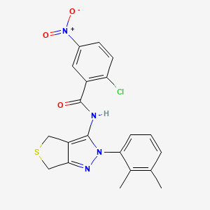 molecular formula C20H17ClN4O3S B2491192 2-chloro-N-(2-(2,3-dimethylphenyl)-4,6-dihydro-2H-thieno[3,4-c]pyrazol-3-yl)-5-nitrobenzamide CAS No. 450344-17-9