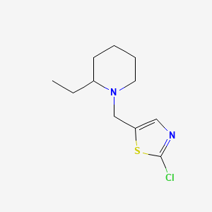 molecular formula C11H17ClN2S B2491195 1-[(2-氯-1,3-噻唑-5-基)甲基]-2-乙基哌啶 CAS No. 885950-50-5