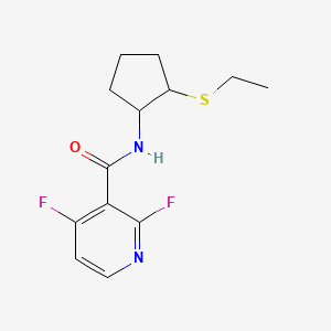 N-[2-(ethylsulfanyl)cyclopentyl]-2,4-difluoropyridine-3-carboxamide