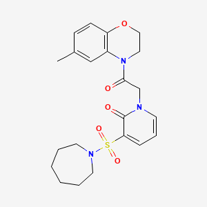 3-(azepan-1-ylsulfonyl)-1-(2-(6-methyl-2H-benzo[b][1,4]oxazin-4(3H)-yl)-2-oxoethyl)pyridin-2(1H)-one