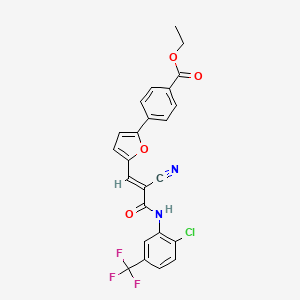 ethyl 4-[5-[(E)-3-[2-chloro-5-(trifluoromethyl)anilino]-2-cyano-3-oxoprop-1-enyl]furan-2-yl]benzoate
