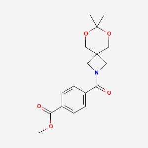 molecular formula C17H21NO5 B2491218 Methyl 4-(7,7-dimethyl-6,8-dioxa-2-azaspiro[3.5]nonane-2-carbonyl)benzoate CAS No. 1396888-72-4