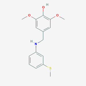 molecular formula C16H19NO3S B249122 2,6-Dimethoxy-4-{[3-(methylsulfanyl)anilino]methyl}phenol 