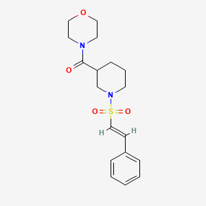 molecular formula C18H24N2O4S B2491227 4-Morpholinyl-[1-[(E)-2-Phenylethenyl]sulfonylpiperidin-3-yl]methanon CAS No. 1331516-95-0