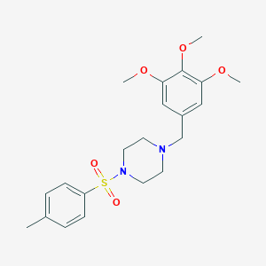 molecular formula C21H28N2O5S B249123 1-[(4-Methylphenyl)sulfonyl]-4-(3,4,5-trimethoxybenzyl)piperazine 