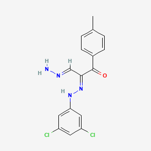 molecular formula C16H14Cl2N4O B2491232 2-[2-(3,5-Dichlorophenyl)hydrazono]-3-(4-methylphenyl)-3-oxopropanal hydrazone CAS No. 338400-42-3