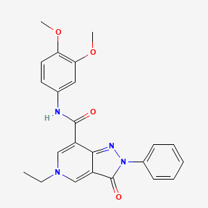 molecular formula C23H22N4O4 B2491236 N-(3,4-Dimethoxyphenyl)-5-ethyl-3-oxo-2-phenyl-2H,3H,5H-pyrazolo[4,3-c]pyridin-7-carboxamid CAS No. 921881-04-1